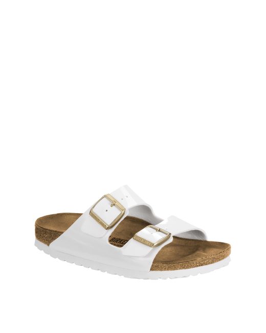 Birkenstock White Arizona Patent Sandals