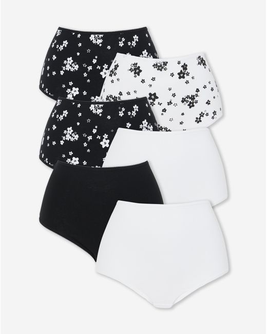 Pretty Secrets White 6 Pack Full Brief Knickers