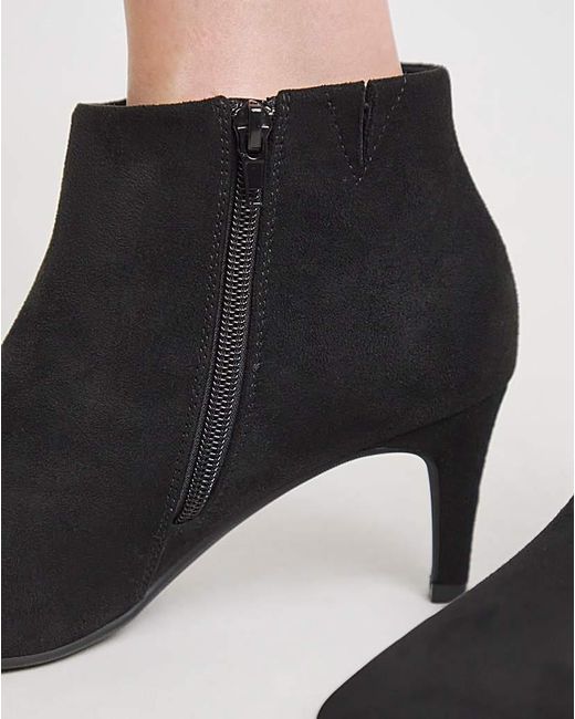 JD Williams White Kitten Heel Pointed Toe Ankle Boot E