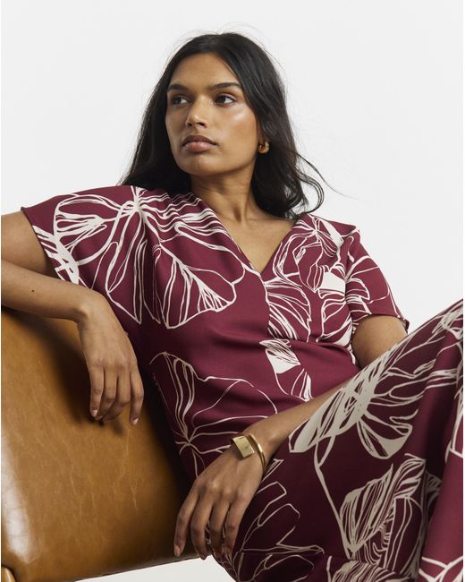 Joanna Hope Red Printed Column Dress