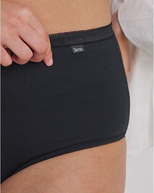 Slimma Black 4 Pack Full Knickers