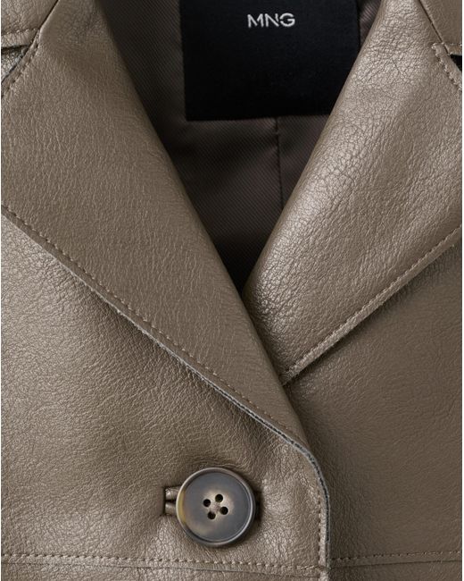 Mango Blue Faux Leather Jacket