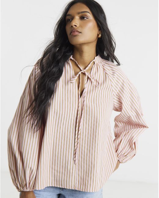Simply Be Blue Long Sleeved Poplin Blouse