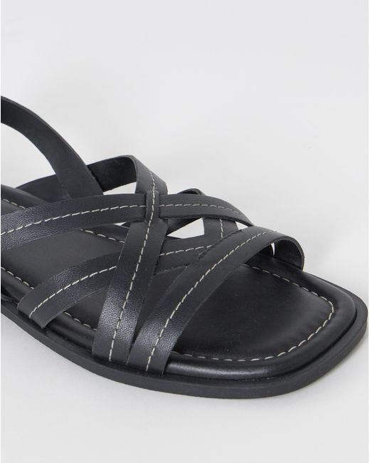 JD Williams Black Contrast Stitch Strappy Sandal Wide