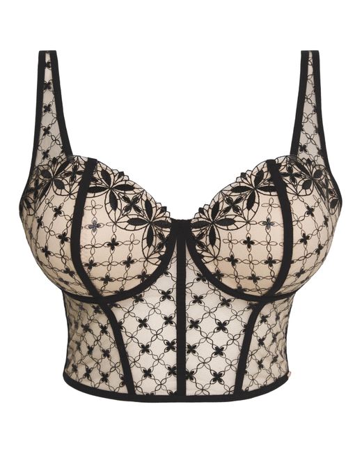 Figleaves Black Curve Power Embroidery Corset