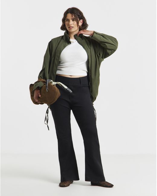 Simply Be White Flared Pull On Jeggings
