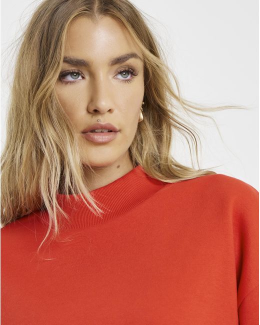 Simply Be Red High Neck Sweatshirt