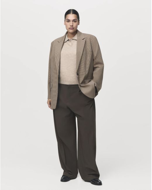 Mango Natural Check Blazer