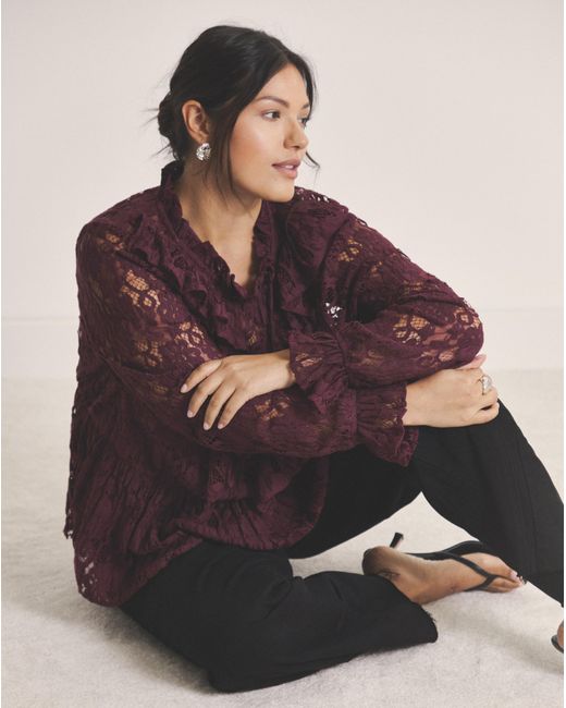 Simply Be Purple Lace Peplum Blouse