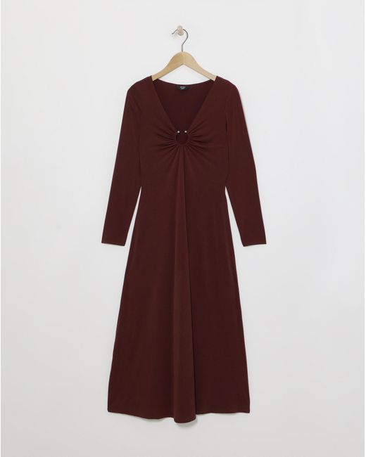 Joanna Hope Red Ruched Magisculpt Dress