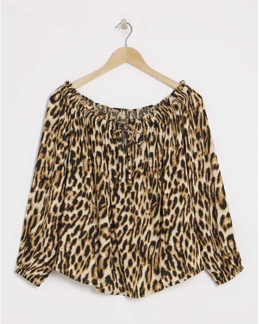 Simply Be Multicolor Crinkle Bardot Top