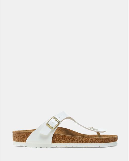 Simply Be White Birkenstock Gizeh Patent Sandals
