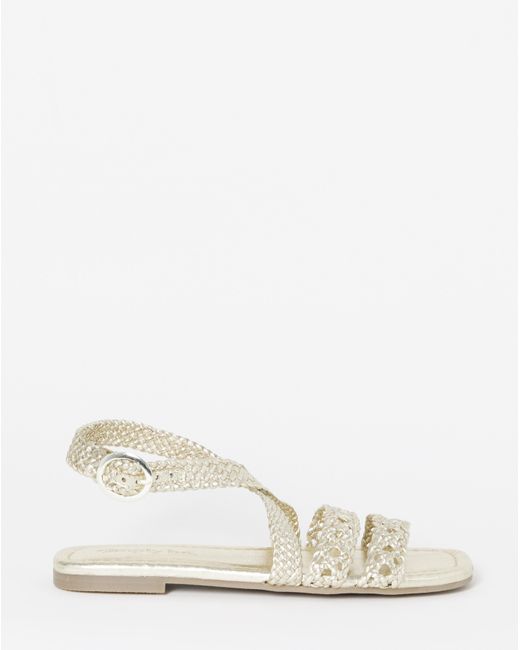 Simply Be Natural Woven Multi Strap Sandals Wide Fit