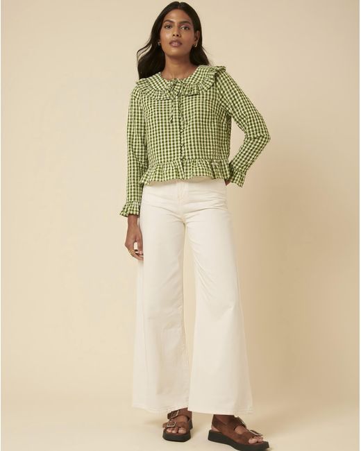 Nobody's Child Green Britney Ruffle Blouse