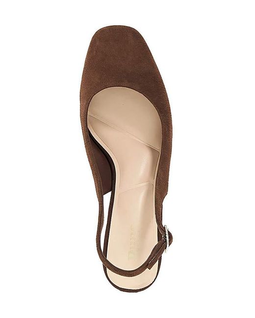 Dune Brown Catharine Suede Slingback Heel