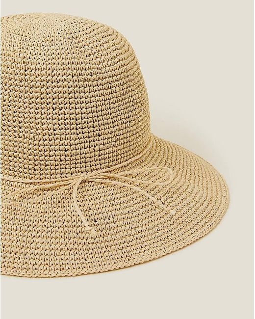 Accessorize Natural Straw Bucket Hat