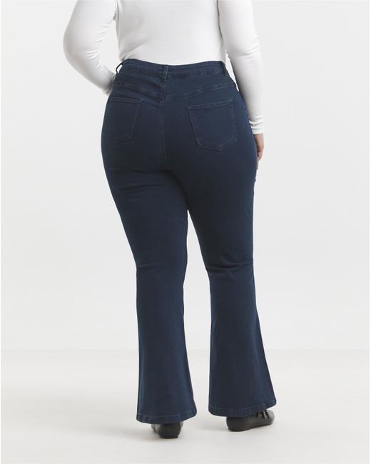 Simply Be Blue Flared Highwaist Super Stretch