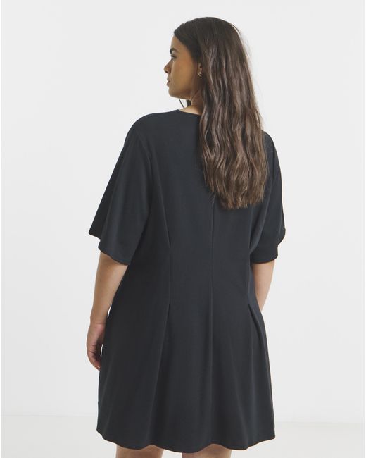 Simply Be Black Cinched Waist T-Shirt Dress