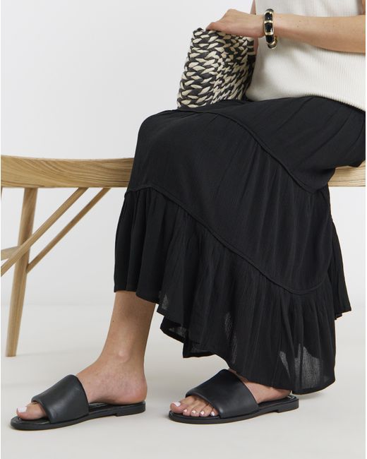 JD Williams Black Classic Flat Mules Wide