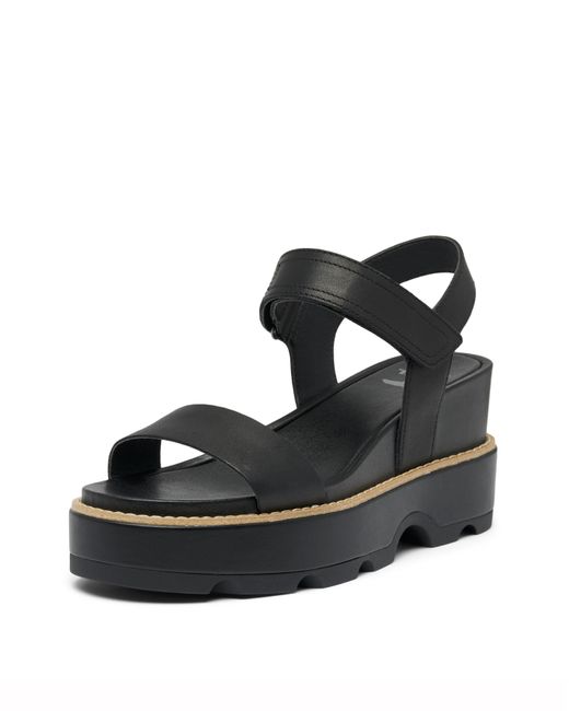Sorel Black Joanie Iv Y Strap Wedge