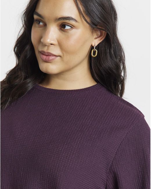 Simply Be Purple Crew Text Ayshem Top