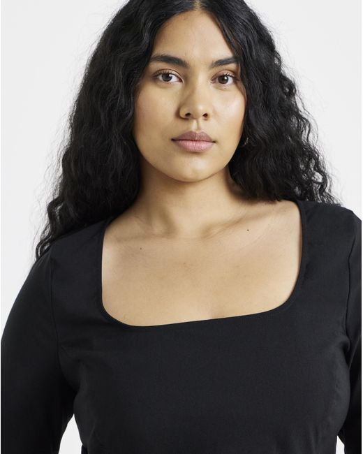 Simply Be Black Bengaline Scoop Neck Blouse