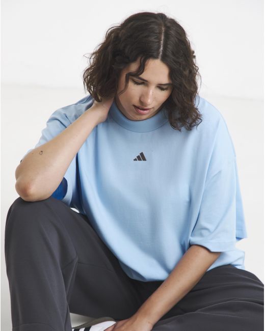 Adidas Blue 3 Stripe Graphic T-Shirt
