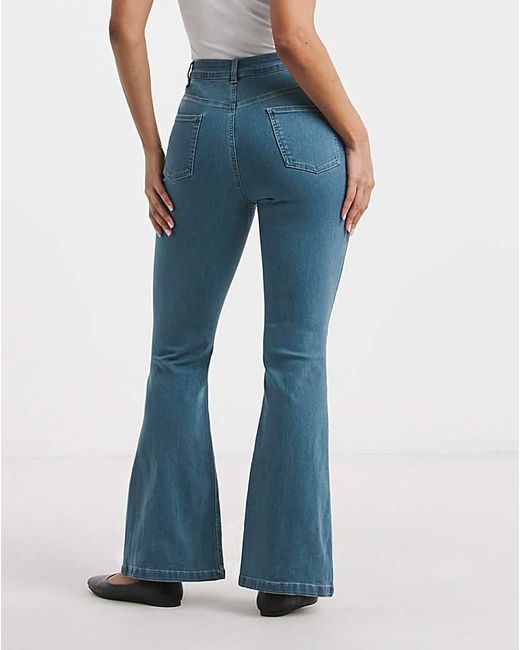 Simply Be Blue Flared Highwaist Super Stretch
