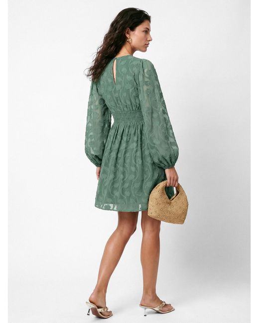 Lovedrobe Green Floral Burnout Mini Dress