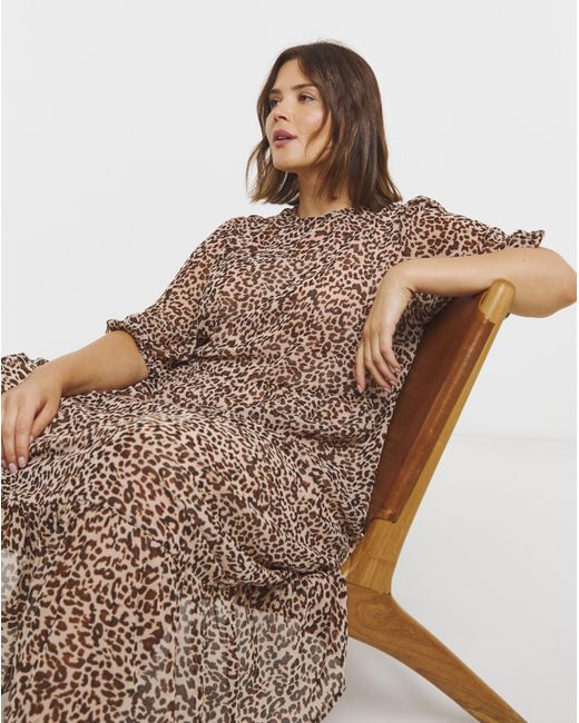 Simply Be Brown Printed Georgette Maxi Dress