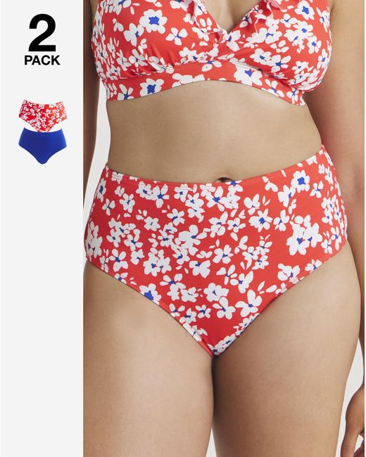 Simply Be Red Value 2 Pack Bikini Briefs