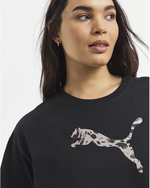 PUMA Black Animal Relaxed T-Shirt