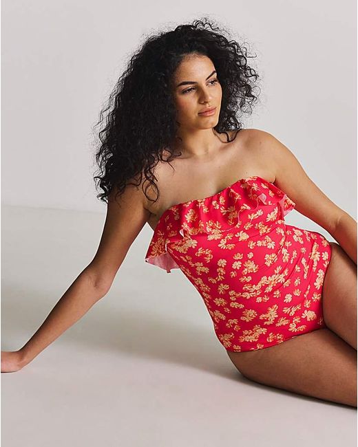 Simply Be Red Value 2 Pack Swimsuits