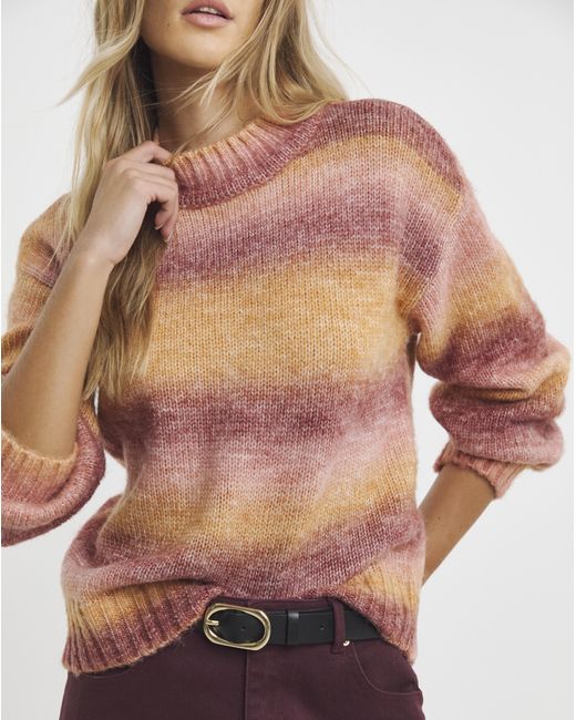 Native Youth Red Striped Fluff Jumper