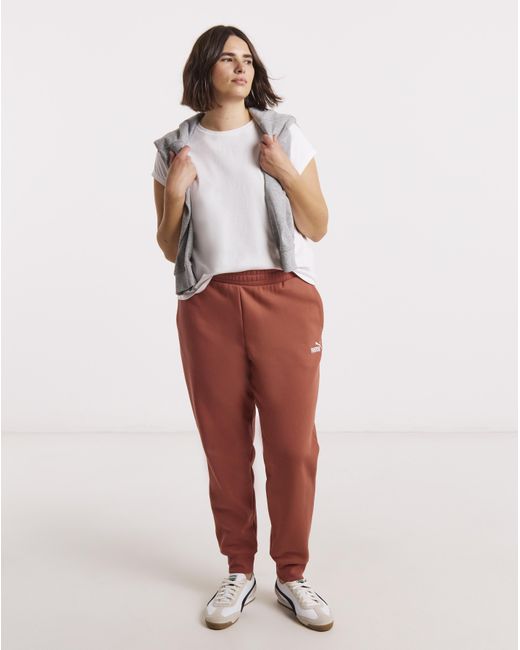 PUMA Red Essential Logo Joggers