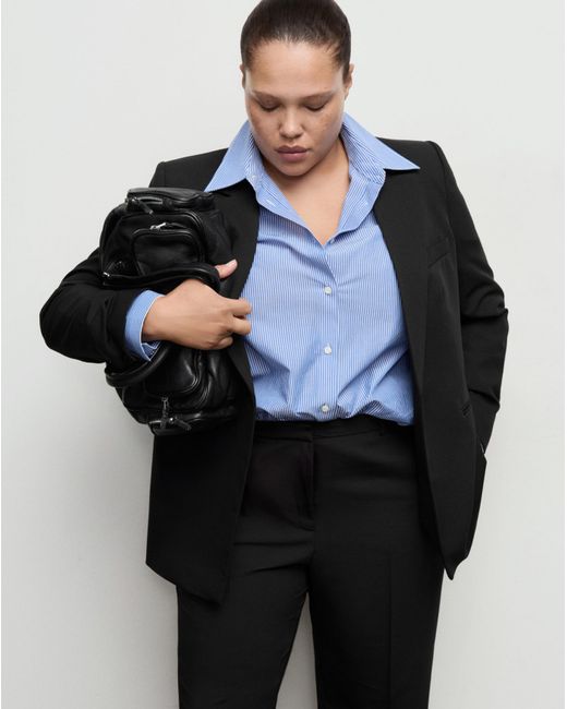 Mango Black Straight Tailored Trouser