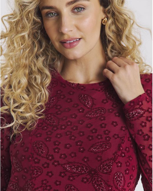 Joe Browns Red Mesmerising Mesh Top