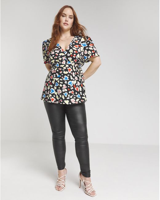 Simply Be Blue V Neck Tea Blouse