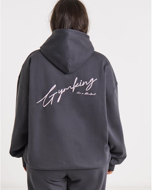 Gym King Blue Script Mindset Hoodie