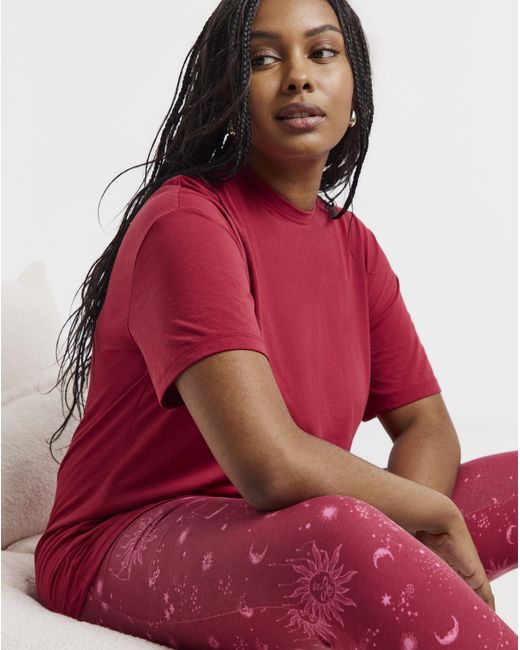 Simply Be Red Celestial Burgundy 2 Pack Legging Pj Set