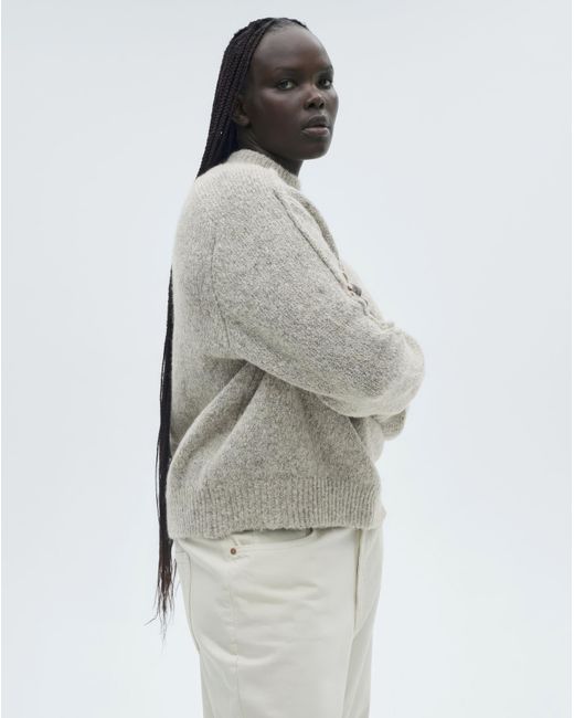 Mango White Creme High Neck Sweater