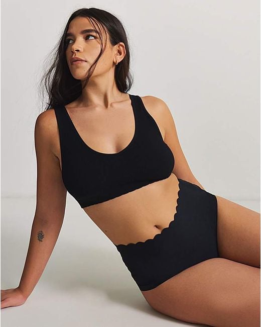 Pretty Secrets Black 3Pack Scallop No Vpl Knickers