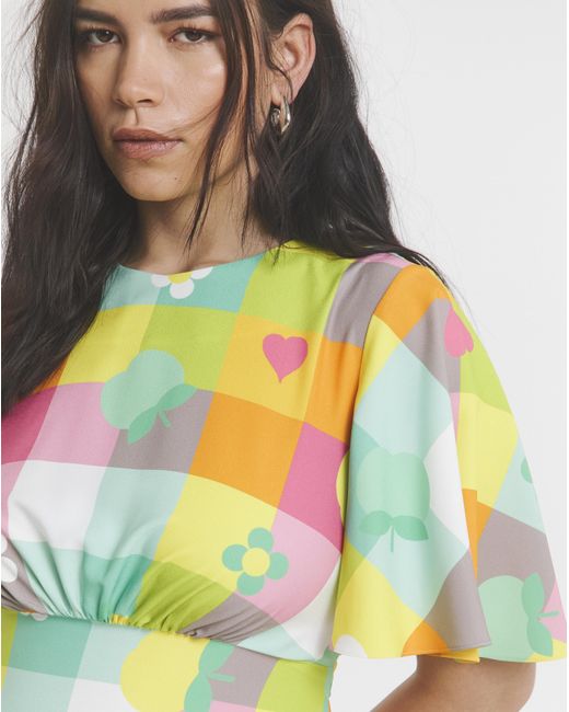 Twisted Wunder White Ziggy Check Dress