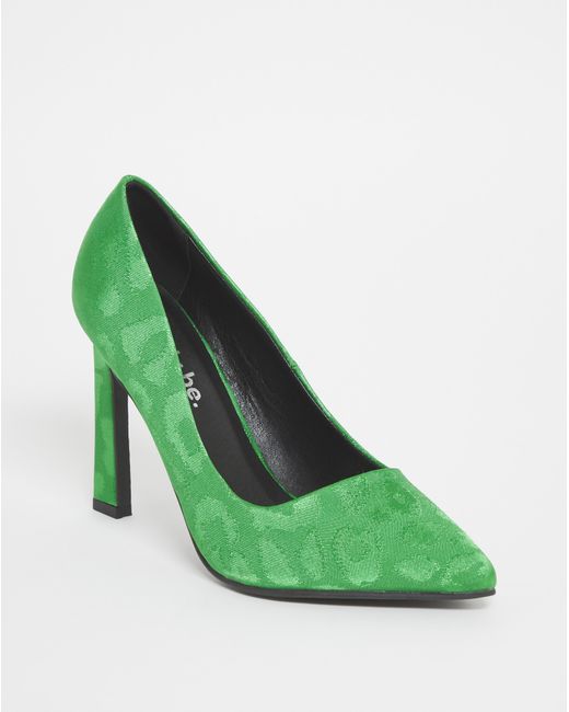 Simply Be Green Pointy Toe Heeled Shoes Ex Wide