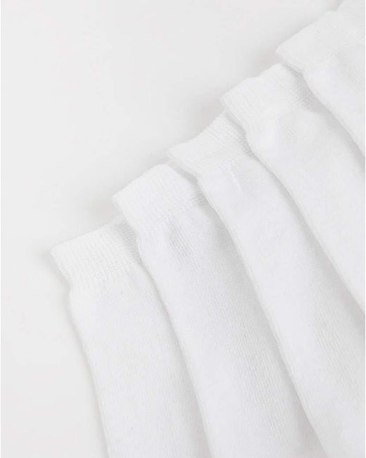Pretty Secrets White 5 Pack Super Value Trainer Liner Socks