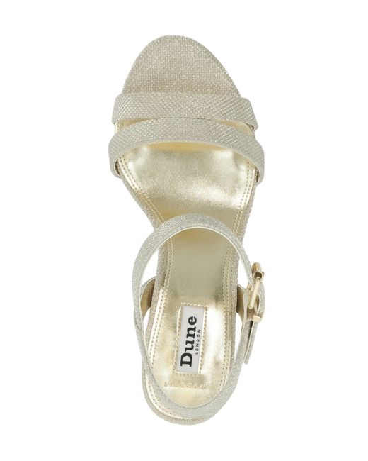 Dune Natural Block Heel Sandals Wide Fit