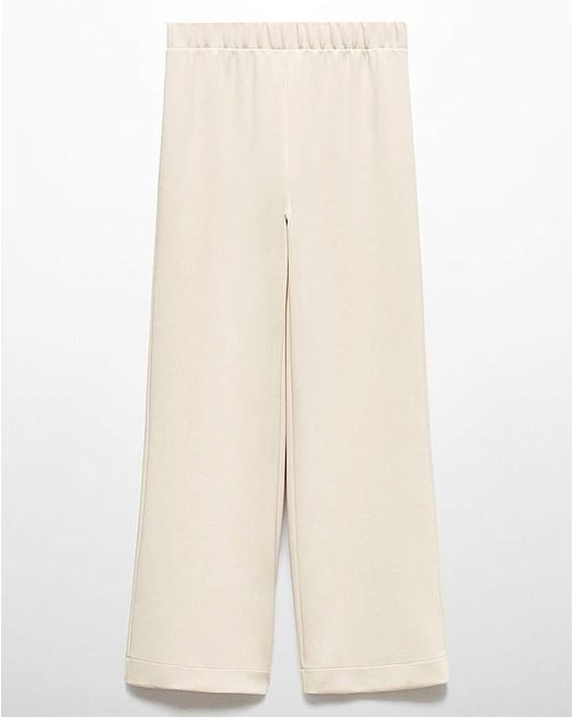 Mango White High Waisted Trousers