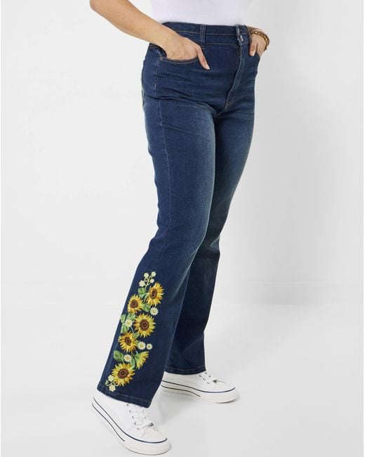 Joe Browns Blue Jb Sophia Sunflower Flared Jeans