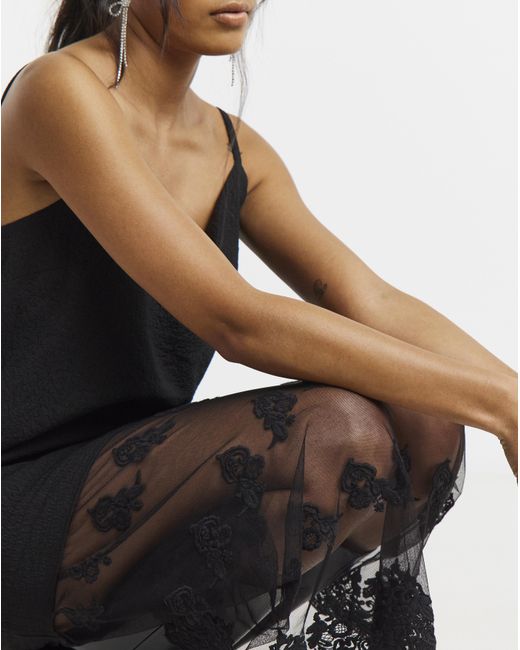 Simply Be Natural Lace Hem Overlay Slip Dress