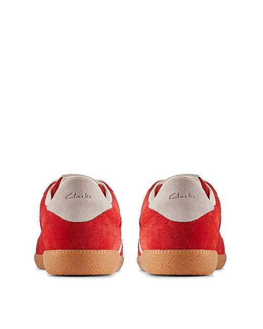 Clarks Red Stara Combi Suede Trainers